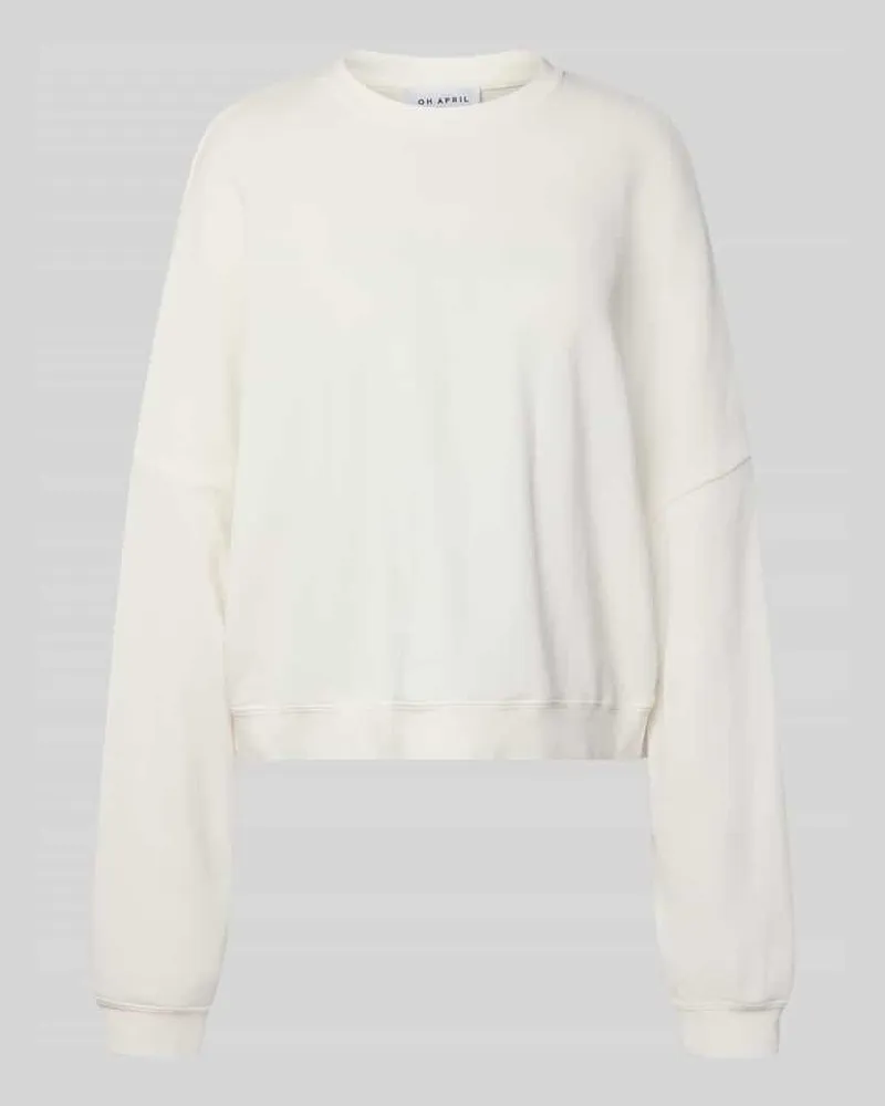 OH APRIL Oversized Sweatshirt mit gerippten Abschlüssen Offwhite