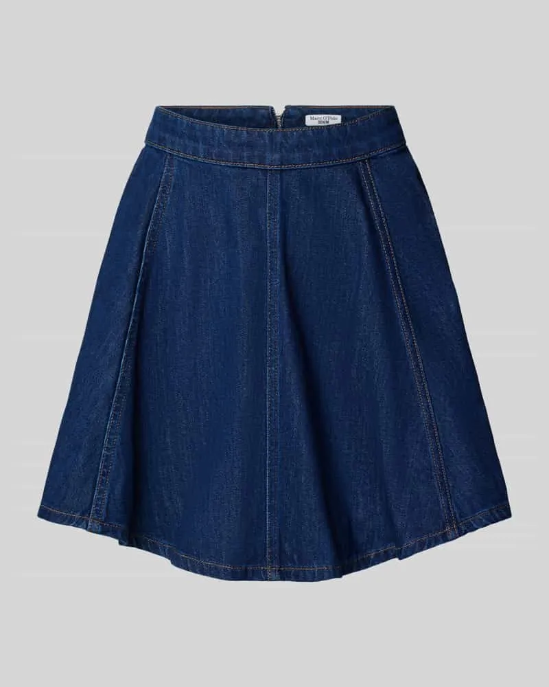 Marc O'Polo Ausgestellter Mini-Rock aus Baumwoll-Lyocell-Mix Jeansblau