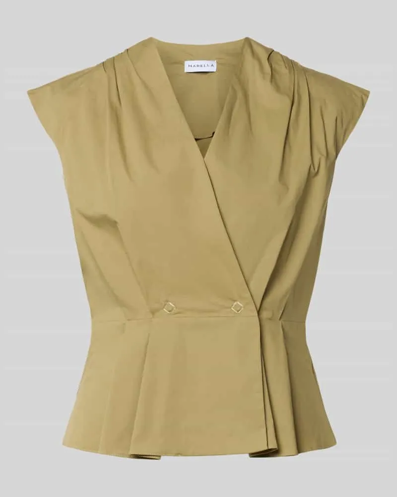 MARELLA Regular Fit Bluse mit gelegten Falten Modell 'Bazar Khaki