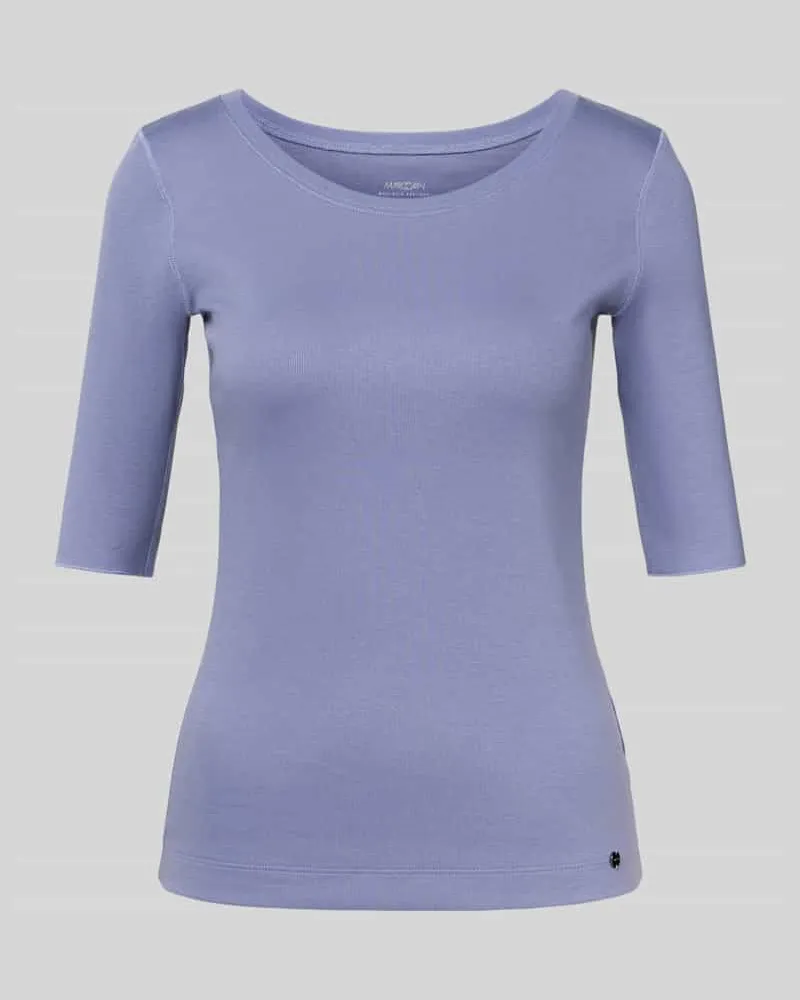 Marc Cain T-Shirt aus Baumwoll-Mix mit Logo-Applikation Lavender