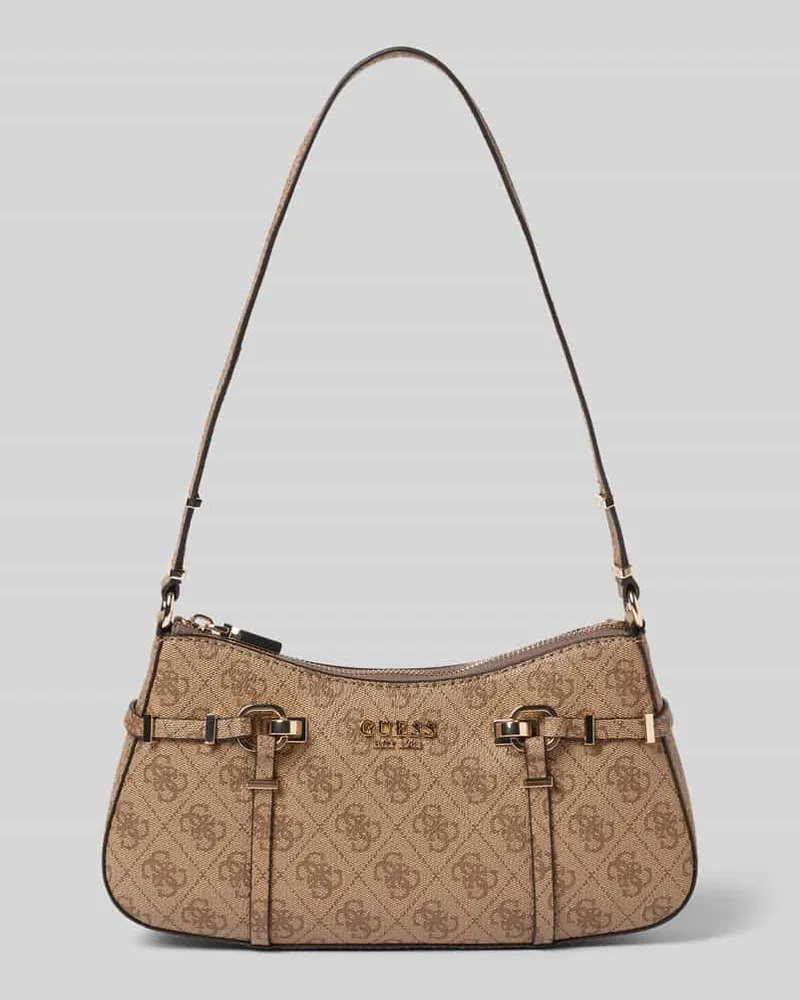 Guess Handtasche mit Logo-Muster Modell 'LEONA Hellbraun