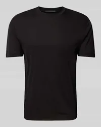 Drykorn T-Shirt mit geripptem Rundhalsausschnitt Modell 'GILBERD Black