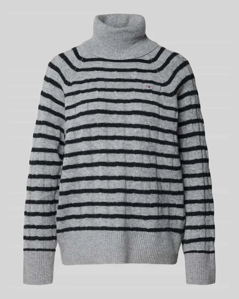 Tommy Hilfiger Relaxed Fit Rollkragenpullover aus reiner Wolle Mittelgrau