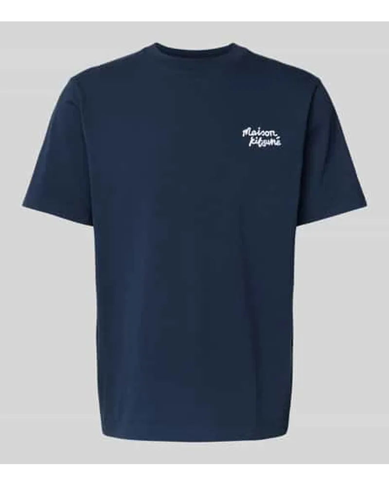 Kitsuné T-Shirt mit Label-Stitching Marine