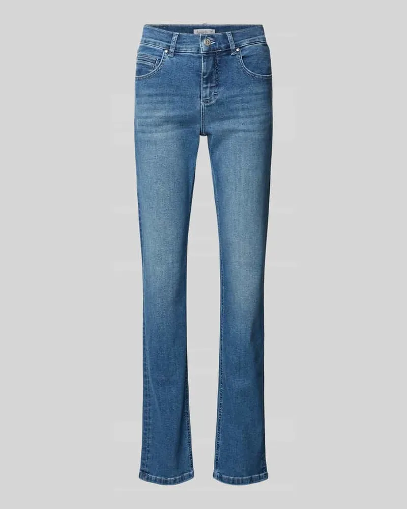 ANGELS  Straight Fit Jeans aus Baumwoll-Mix Modell 'CICI Blau
