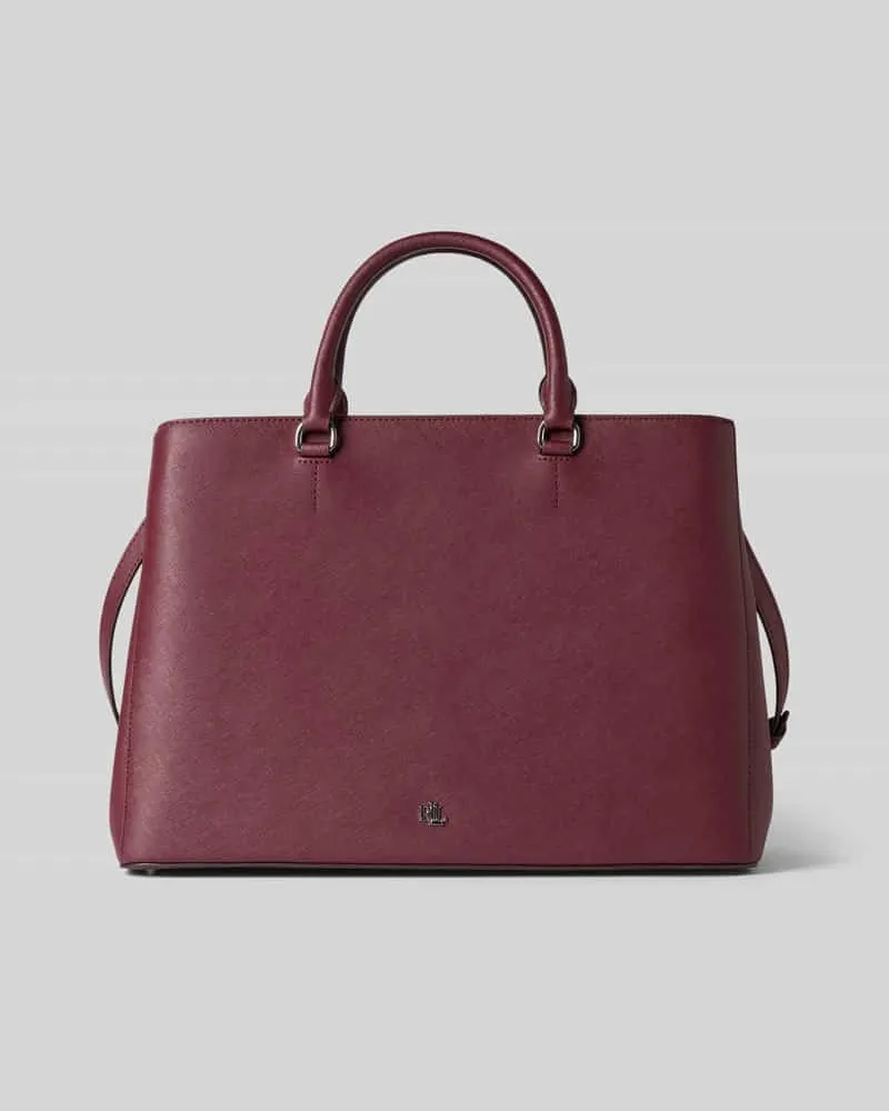Ralph Lauren Handtasche aus Kalbsleder mit Tragehenkeln und Schulterriemen Bordeaux