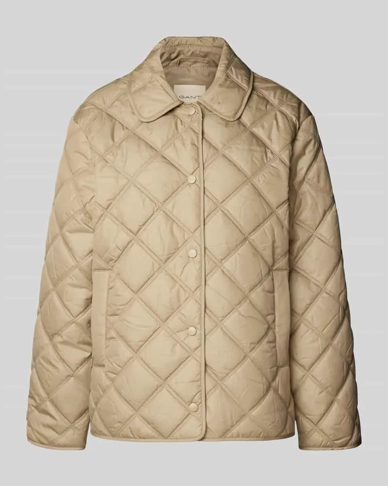 Gant Regular Fit Steppjacke mit Umlegekragen Modell 'Quilted Beige