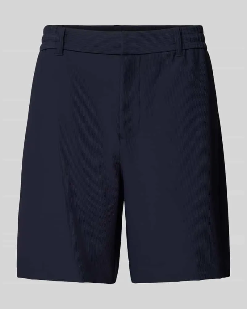 Emporio Armani Regular Fit Shorts mit Strukturmuster Marine