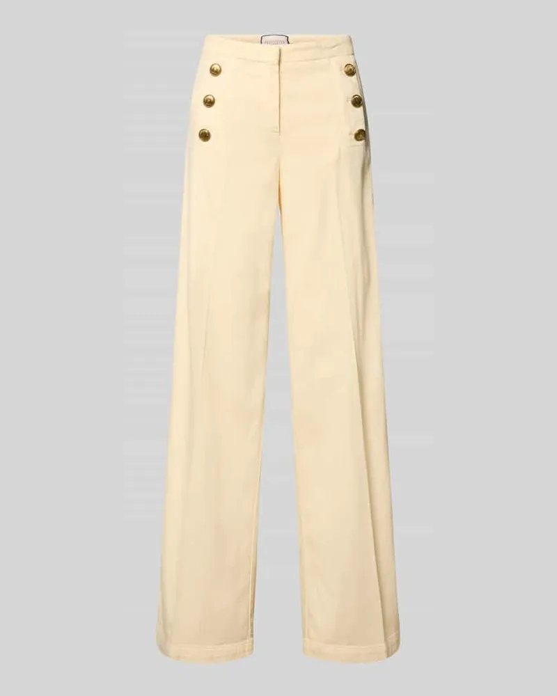 SEDUCTIVE  Wide Leg Hose mit Bügelfalten Modell 'Bridget Hellgelb