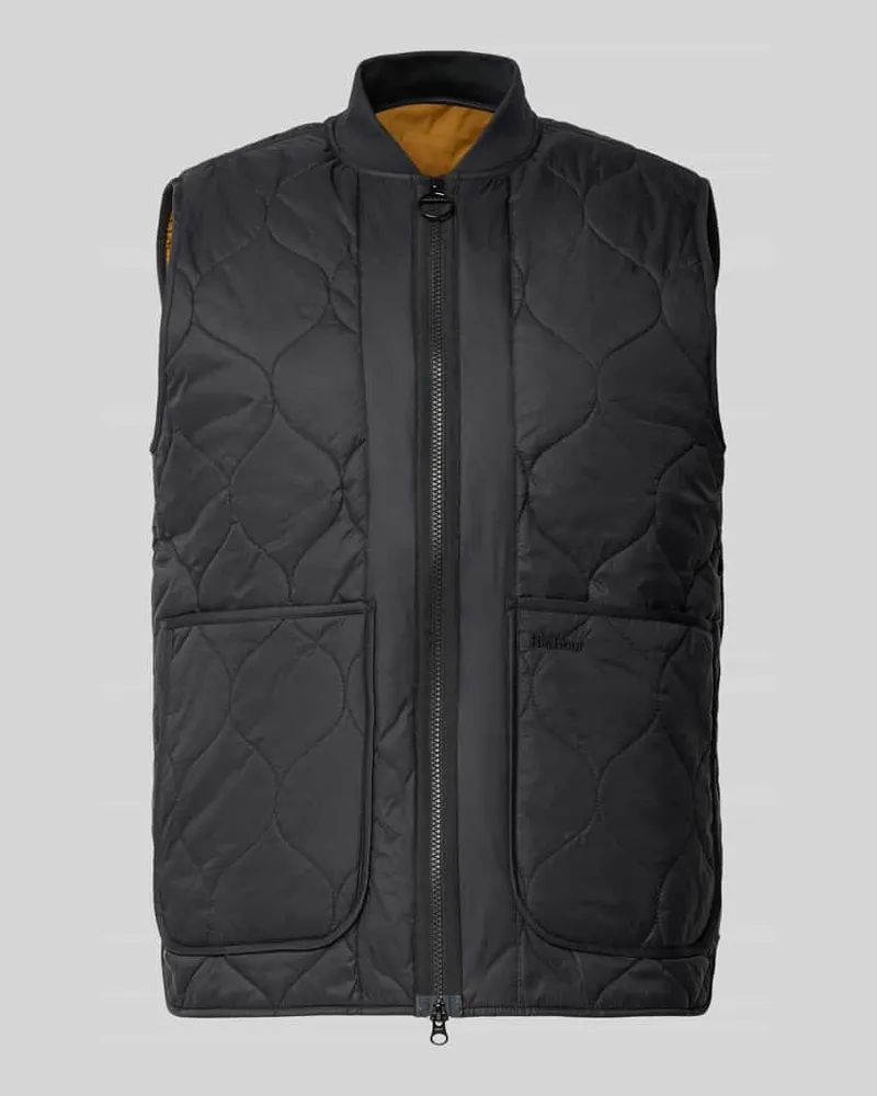 Barbour Regular Fit Steppweste mit Zweiwege-Reißverschluss Black