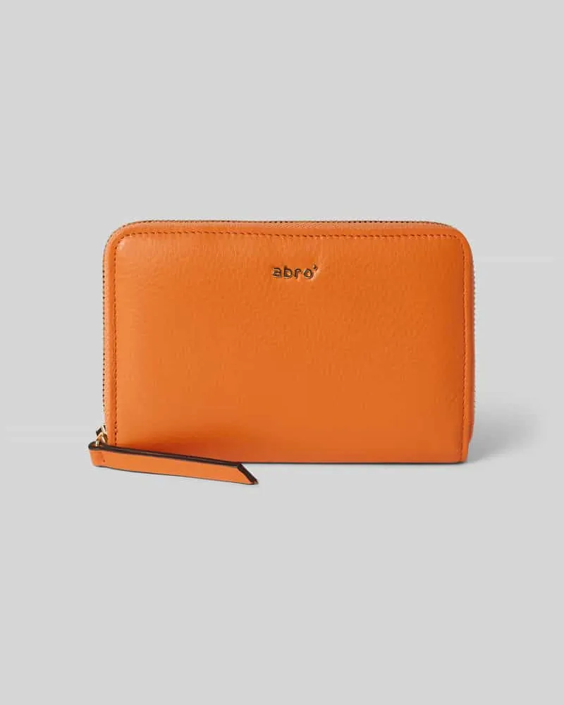 Abro Lederportemonnaie mit Label-Applikation Modell 'DALIA Orange
