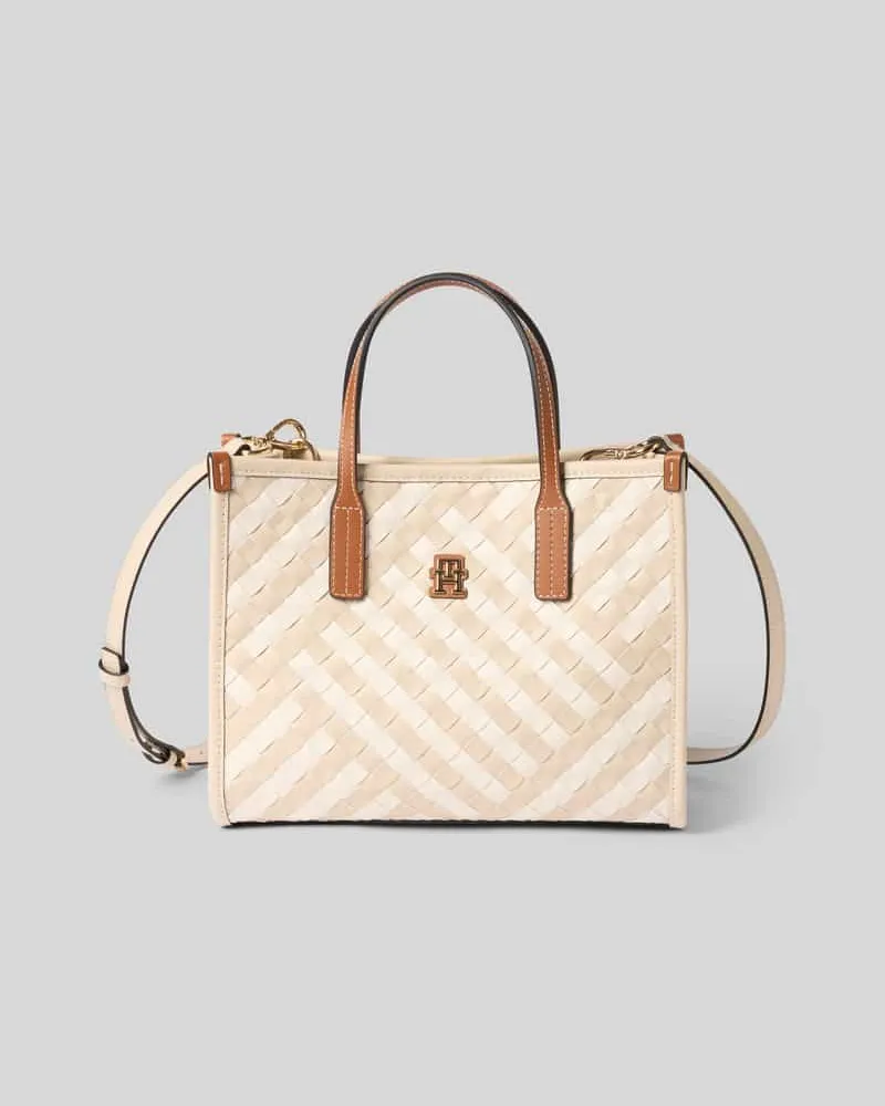 Tommy Hilfiger Henkeltasche mit Weboptik Ecru