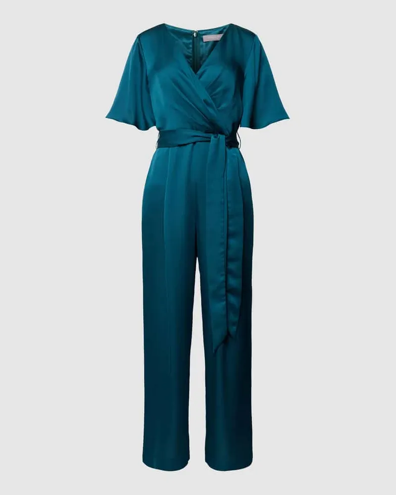Christian Berg Jumpsuit in Wickel-Optik Dunkelgruen