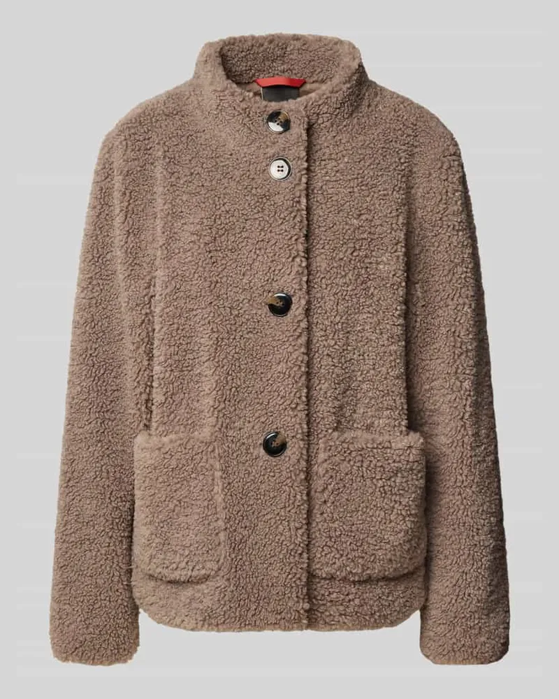 Fuchs Schmitt Regular Fit Jacke aus Teddyfell mit Stehkragen Taupe