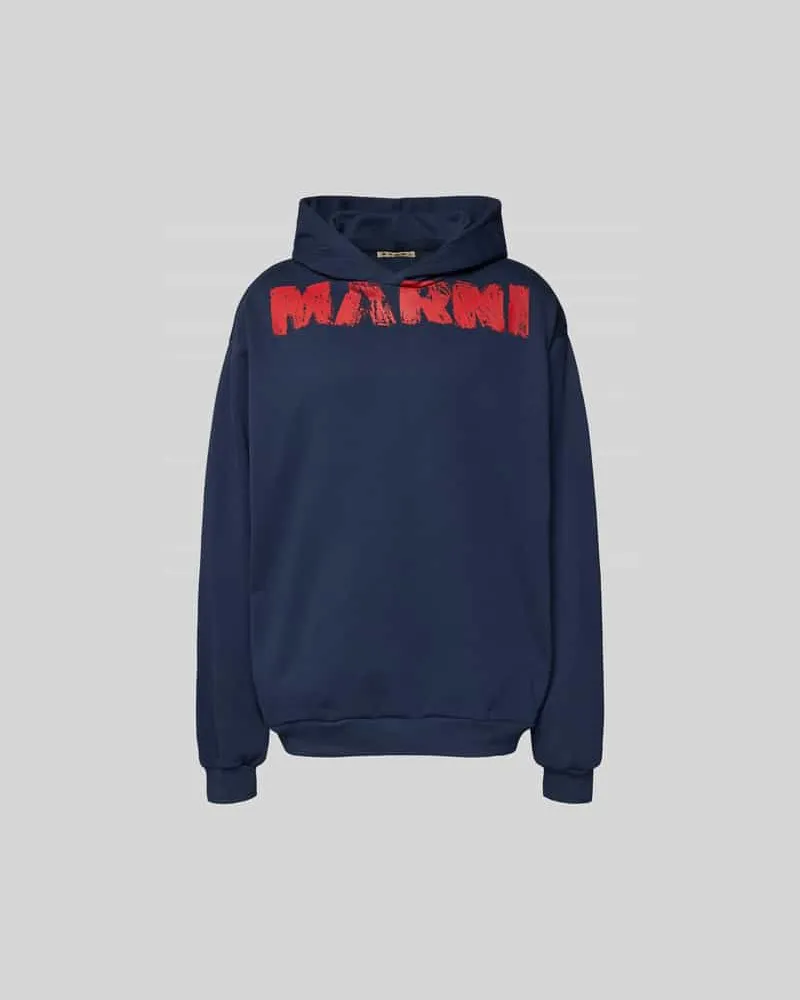 Marni Relaxed Fit Hoodie mit Logo-Print Royal