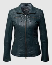 CABRINI Lederjacke mit Crinkle-Effekt Marine