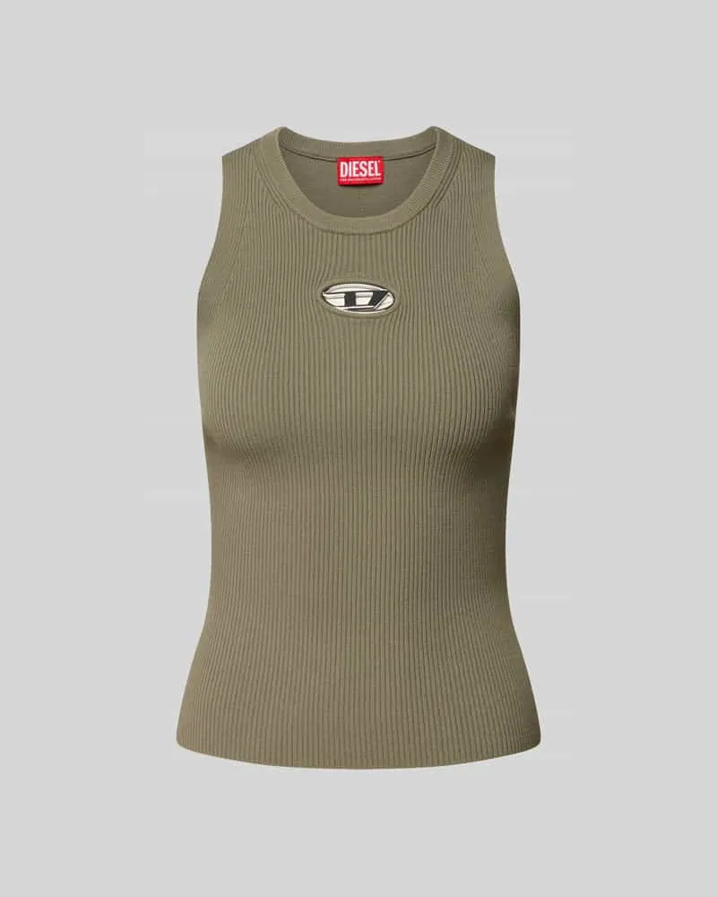 Diesel Tanktop mit Label-Detail Khaki