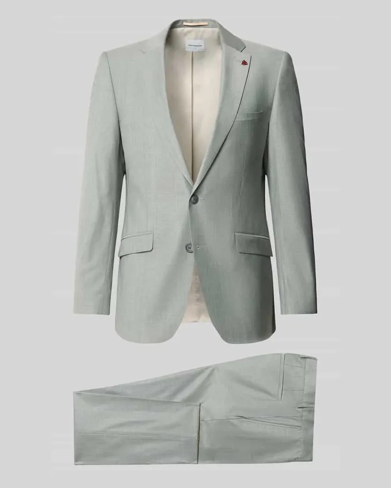 Roy Robson Slim Fit Anzug aus Schurwoll-Mix mit Viskose-Anteil Hellgruen