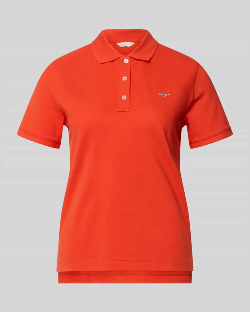Gant Poloshirt mit Logo-Stitching und Polokragen Hellrot