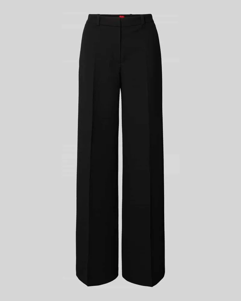 HUGO BOSS Wide Leg Anzughose mit Bügelfalten Modell 'Hasene Black