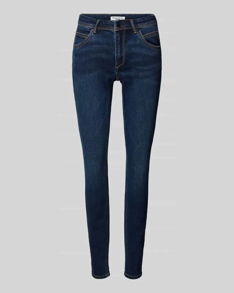 Marc O'Polo Slim Fit Jeans mit Gürtelschlaufen Jeansblau
