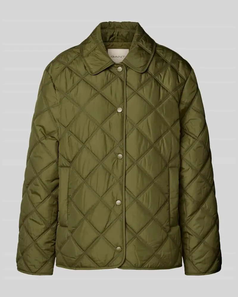 Gant Regular Fit Steppjacke mit Umlegekragen Modell 'Quilted Hellgruen