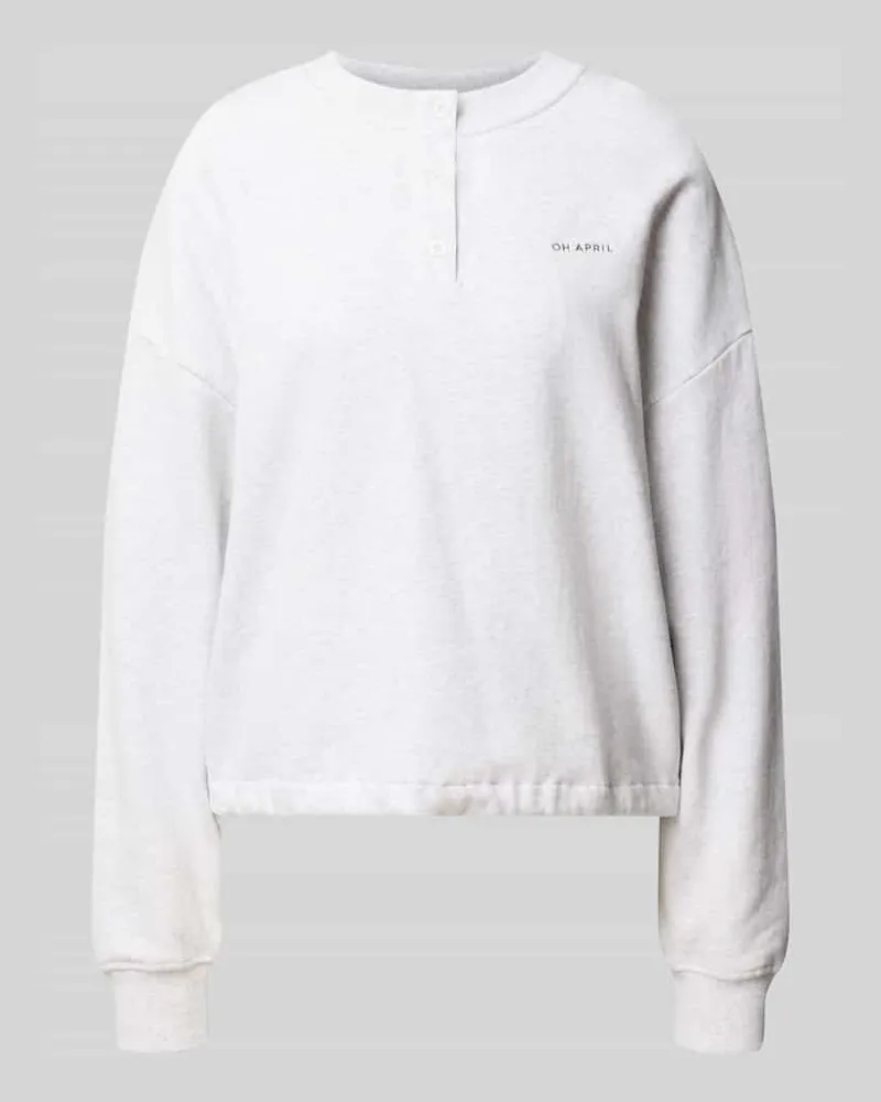 OH APRIL Sweatshirt mit kurzer Knopfleiste Mittelgrau