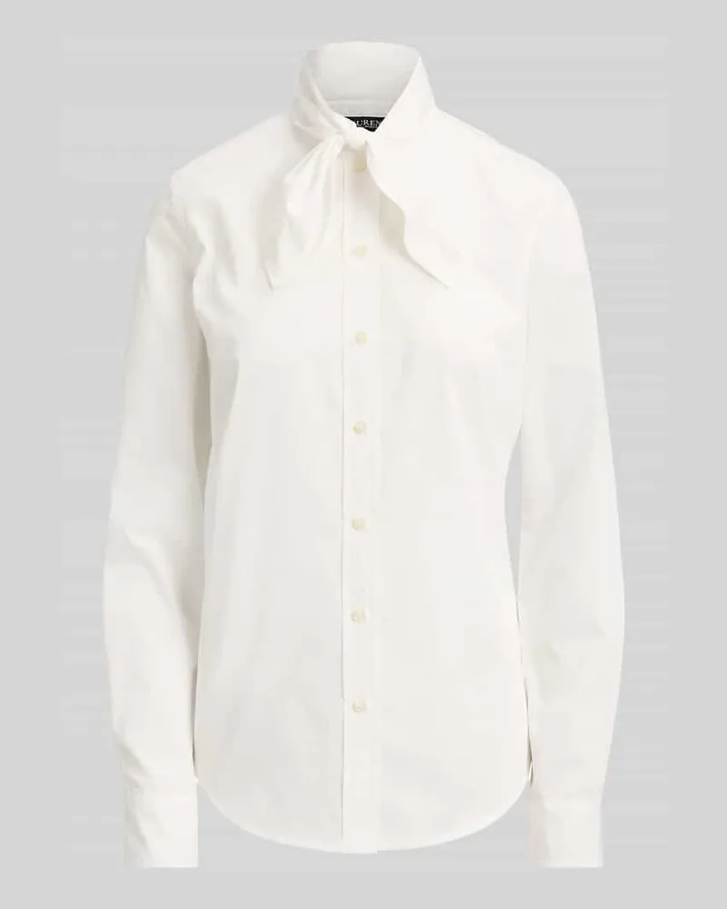 Ralph Lauren Regular Fit Freizeitbluse aus reiner Baumwolle mit Schluppe Weiss