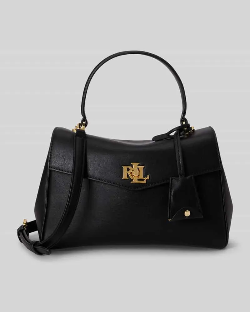 Ralph Lauren Henkeltasche aus echtem Leder mit abnehmbaren Schulterriemen Black