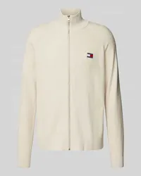 Tommy Hilfiger Strickjacke mit Label-Patch Beige