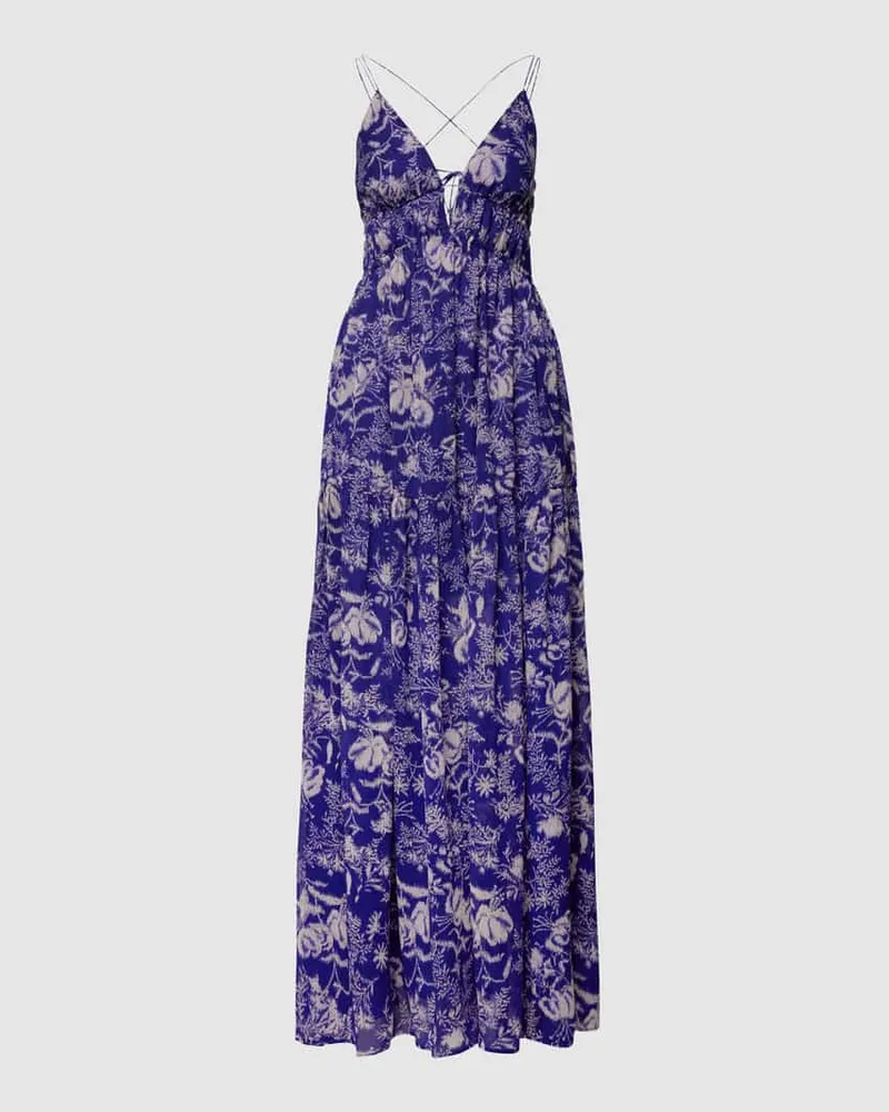 ba&sh Maxikleid mit floralem Allover-Muster Violett