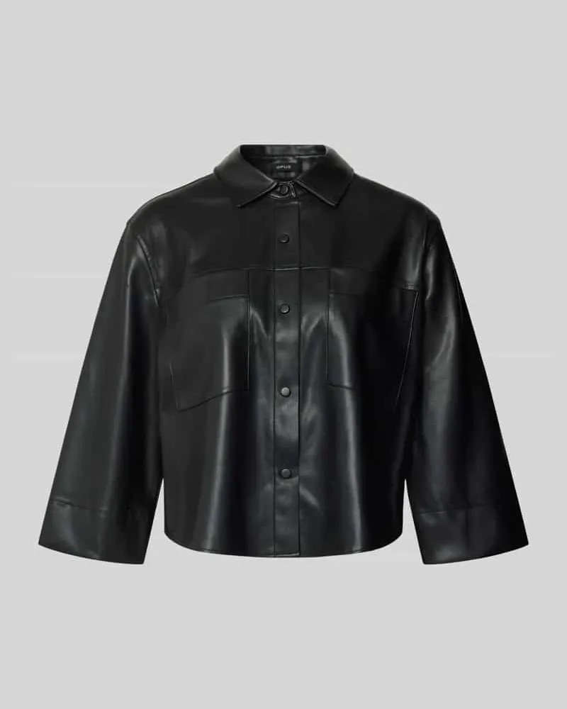 OPUS Kunstlederjacke mit Brusttaschen Modell 'Feleda Black