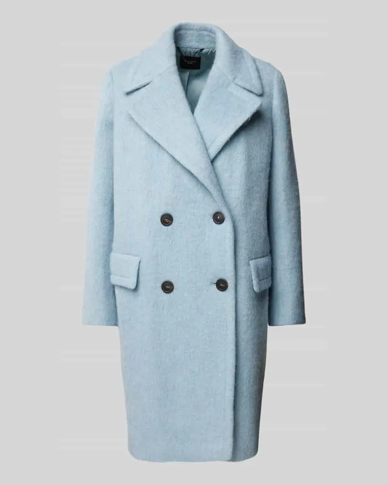 Max Mara Wollmantel mit Reverskragen Modell 'HELLO Hellblau