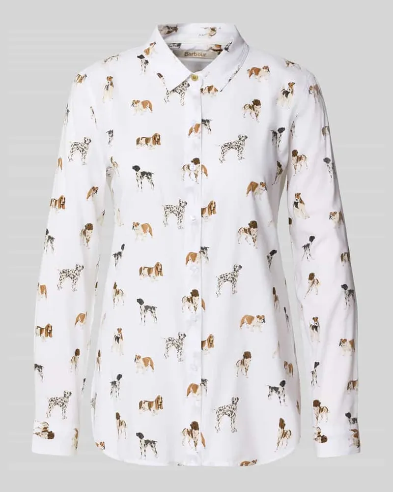 Barbour Relaxed Fit Langarmbluse aus Baumwoll-Mix Modell 'SAFARI Weiss