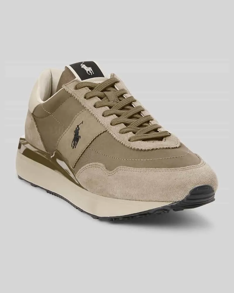 Ralph Lauren Low Top Sneaker mit Veloursleder Beige
