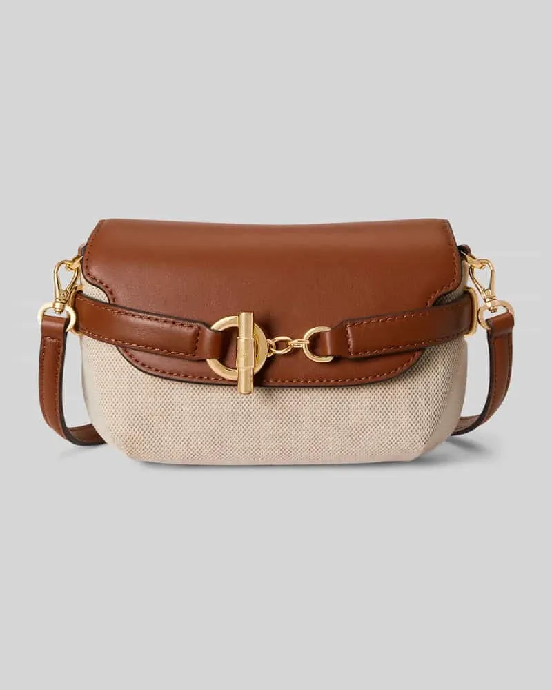 Ralph Lauren Umhängetasche aus Segeltuch mit Gürteldetail Cognac
