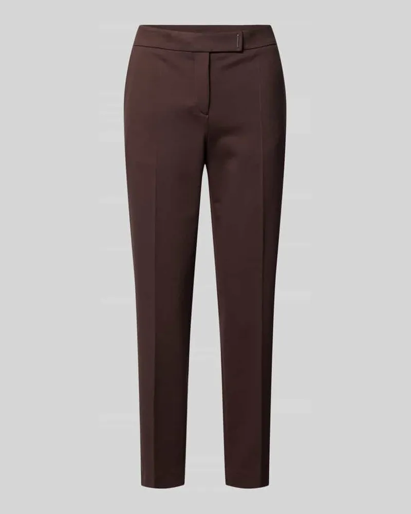 HUGO BOSS Regular Fit Marlenehose aus Viskose-Mix Modell 'TAPRIA-CROP Dunkelbraun