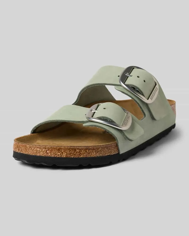 Birkenstock Sandalette aus Leder Modell 'Arizona Big Buckle Hellgruen