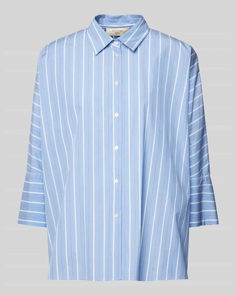 Max Mara Relaxed Fit Hemdbluse mit 3/4-Arm Modell 'HUDSON Hellblau