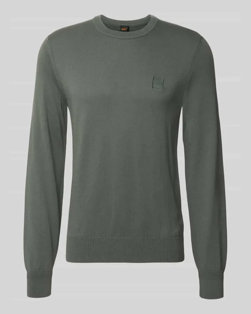 HUGO BOSS Regular Fit Pullover aus Baumwoll-Kaschmir-Mix Modell 'Kanovano_S Khaki