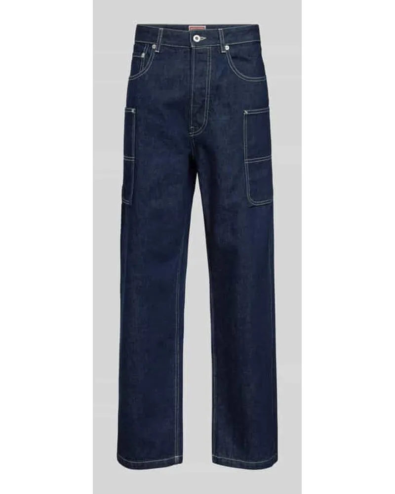 Kenzo Relaxed Fit Jeans mit Cargotaschen Dunkelblau