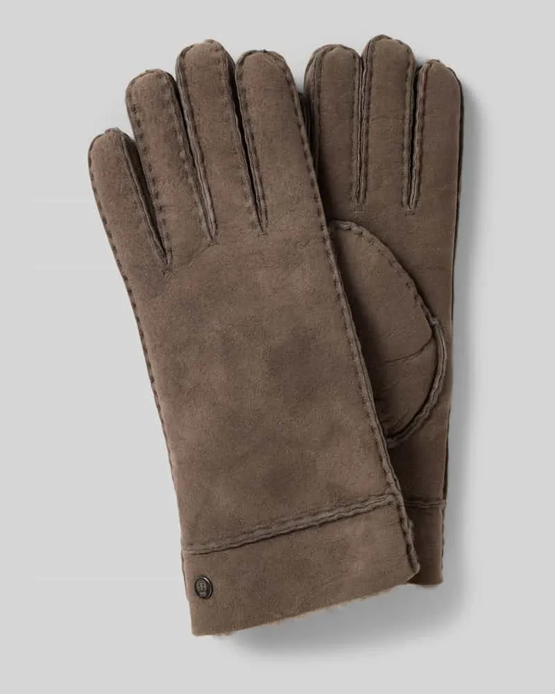 Roeckl Handschuhe aus Lammfell Modell 'HELSINKI Mittelgrau