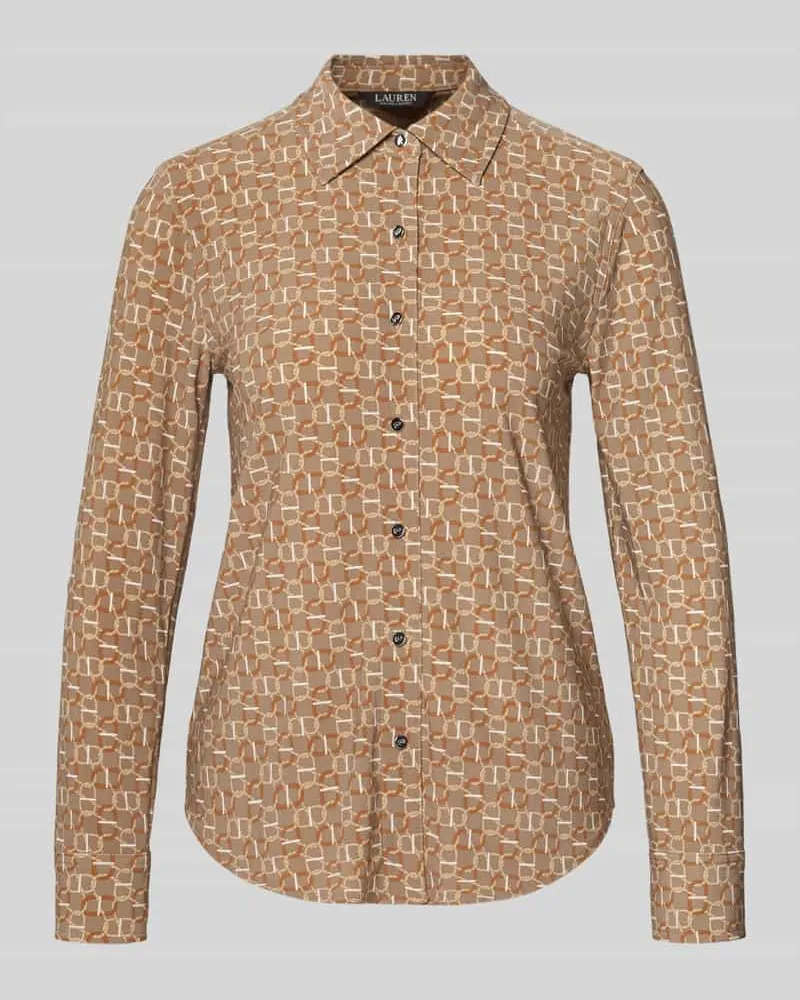 Ralph Lauren Slim Fit Bluse mit Knopfleiste Modell 'DAQUANE Beige