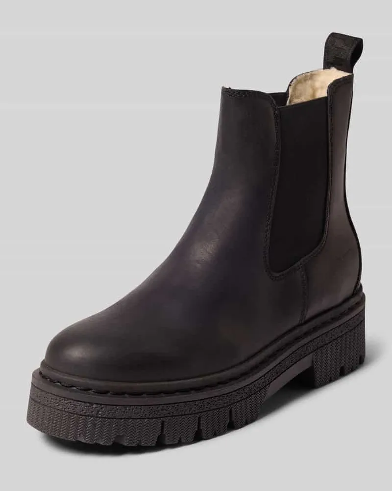 Tamaris Chelsea Boots aus Rindsnappa mit Profilsohle Black