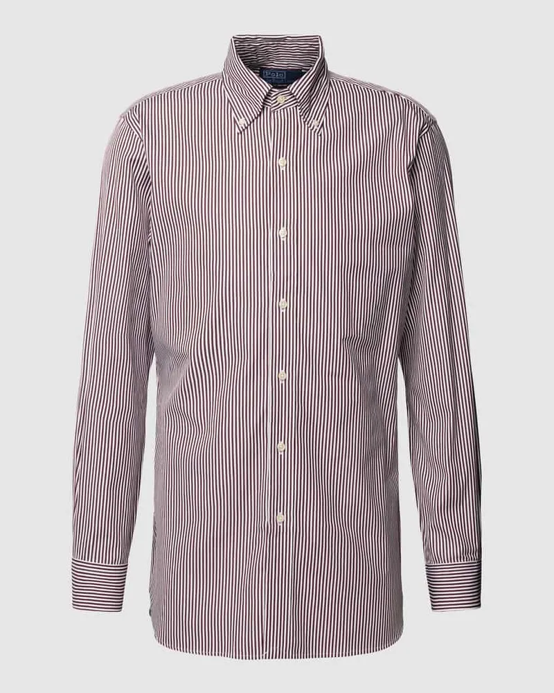 Ralph Lauren Custom Fit Freizeithemd mit Streifenmuster Bordeaux