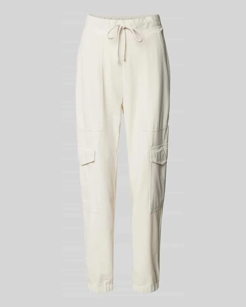 Cambio Tapered Fit Jogpants mit verkürztem Schnitt Modell 'KARO Sand