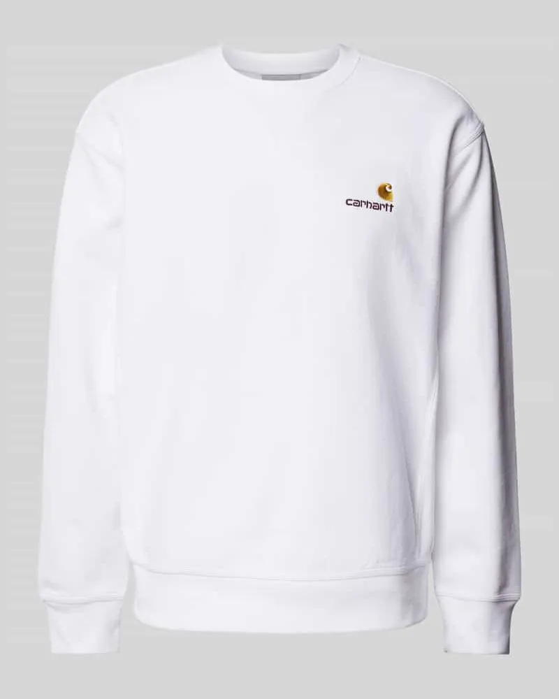 Carhartt WIP Sweatshirt mit Label-Stitching Weiss