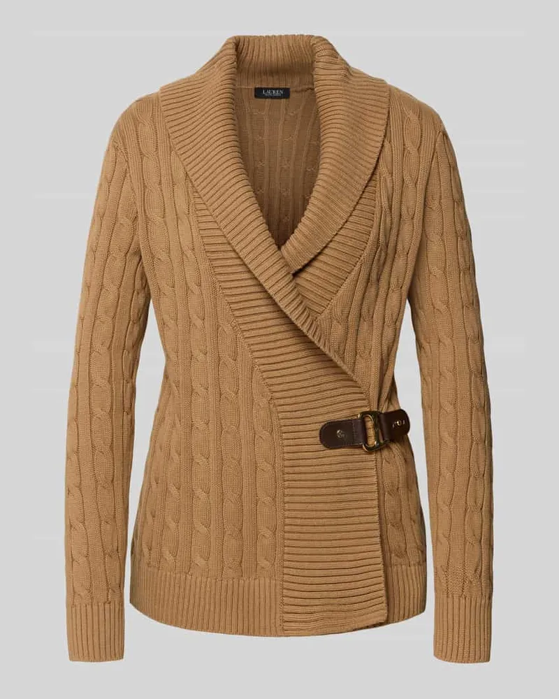 Ralph Lauren Strickjacke mit Zopfmuster Modell 'DONATO Camel