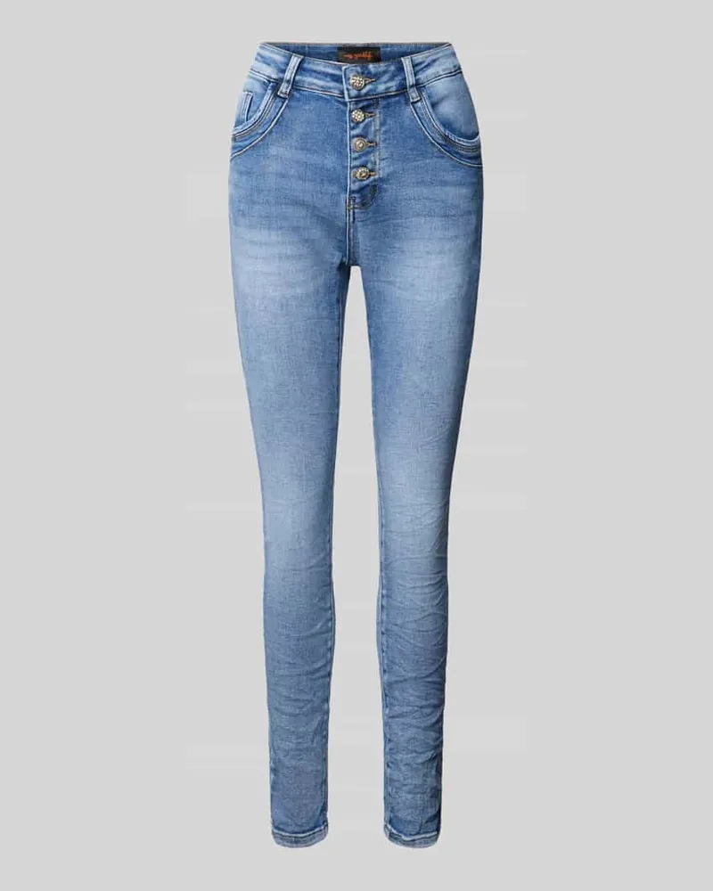 Miss Goodlife Skinny Fit Jeans mit Knopfleiste Jeansblau