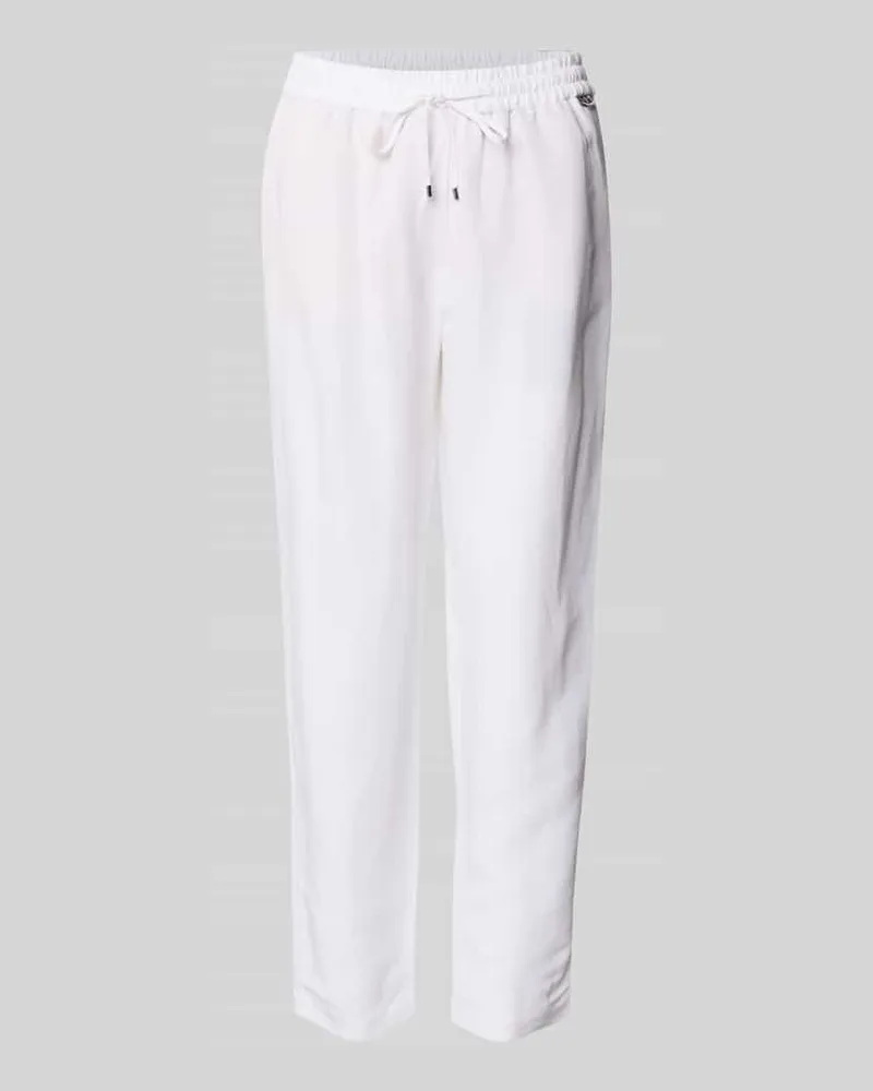 Marc Cain Straight Fit Stoffhose aus Viskose-Mix mit Leinen-Anteil Weiss